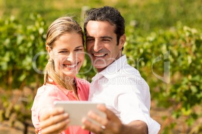 Happy couple taking a selfie