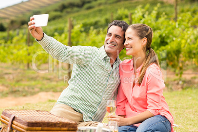 Happy couple taking a selfie