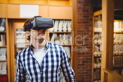 Student using virtual reality headset