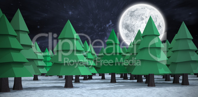 Composite image of green christmas trees