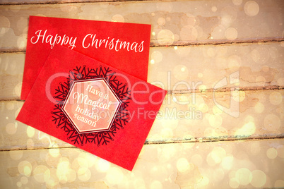 Composite image of white and red greetings card