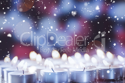 Burning candles during christmas