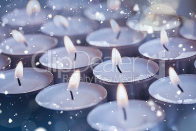 Illuminated candles during christmas