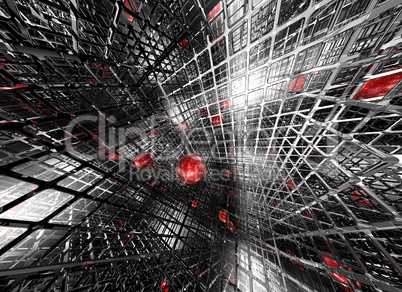 abstract futuristic background with sphere - 3d illustration