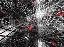 abstract futuristic background with sphere - 3d illustration