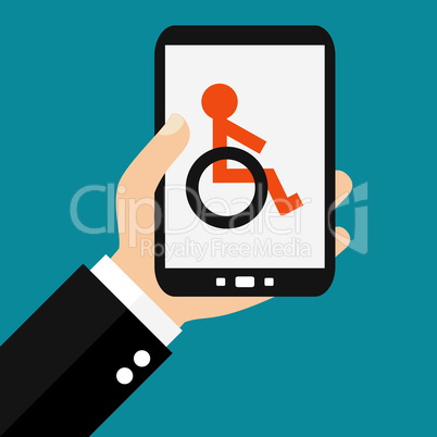 Informationen für Rollstuhlfahrer auf dem Smartphone