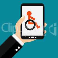 Informationen für Rollstuhlfahrer auf dem Smartphone