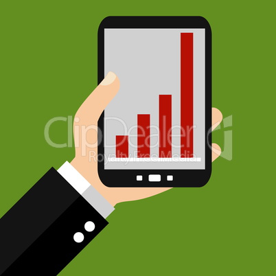 Säulendiagramm auf dem Smartphone