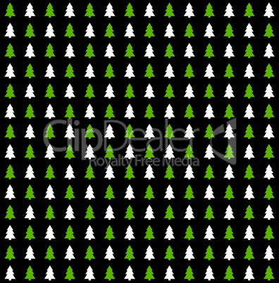 Nahtloses Tannenbaummuster schwarz grün weiß