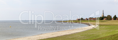 Panoramafoto von Hindeloopen am Ijselmeer, Niederlande