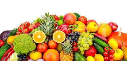 collection fresh fruits and vegetables