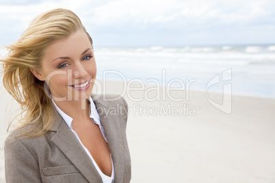 Beautiful Blond Woman At the Beach