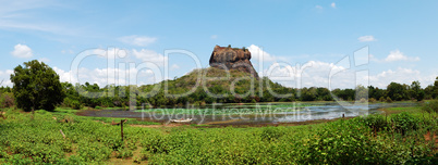 The panorama of Sigiriya (Lion's rock) is an ancient rock fortre