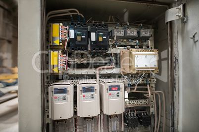 Electrical panel with fuses and contactors