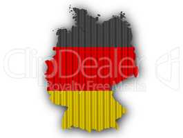 Karte und Fahne von Deutschland auf Wellblech