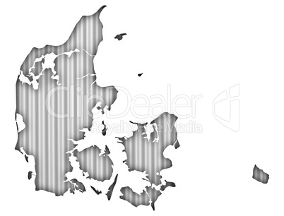 Karte von Dänemark auf Wellblech Karte von Dänemark auf Wellblech