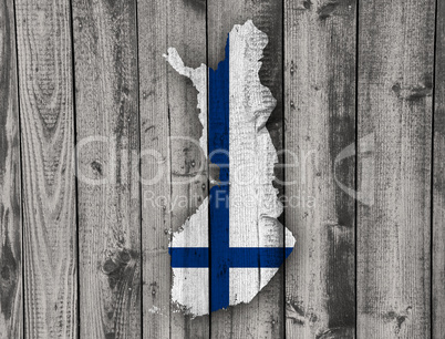 Karte und Fahne von Finnland