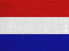 Fahne der Niederlande auf altem Leinen