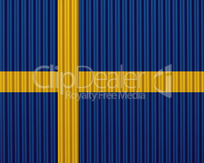 Fahne von Schweden auf Wellblech