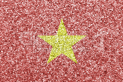 Fahne von Vietnam auf Mohn