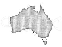 Karte von Australien auf Leinen