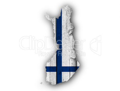 Karte und Fahne von Finnland