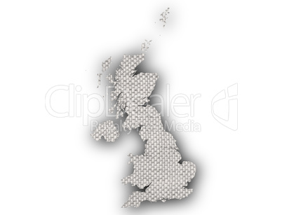 Karte von Großbritannien auf Leinen