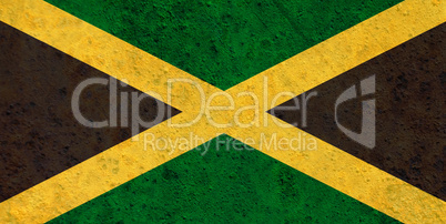 Fahne von Jamaika auf verrostetem Metall