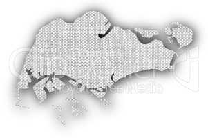 Karte von Singapur auf Leinen