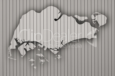 Karte von Singapur auf Wellblech