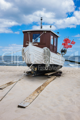 Ein Fischerboot in Koserow auf der Insel Usedom