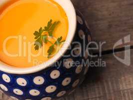Spicy pumpkin cream soup