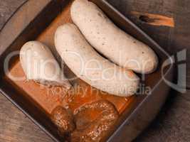 Bavarian white sausages with sweet mustard