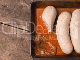 Bavarina food, White sausages with sweet mustard