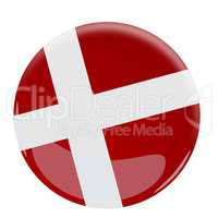 Glossy button with the flag of Denmark