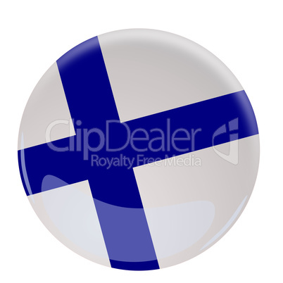 Glossy button with the flag of Finland