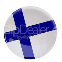 Glossy button with the flag of Finland
