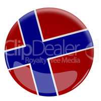 Glossy button with the flag of Norway