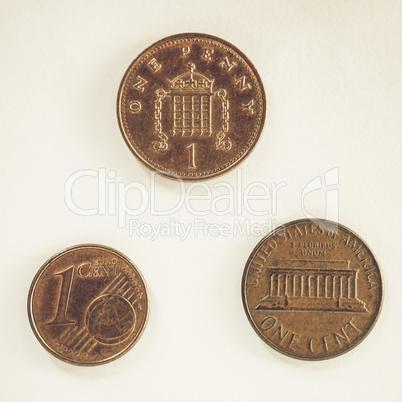 Vintage One cent coins