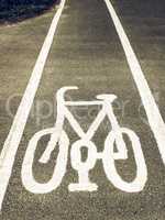 Vintage looking Bike lane sign