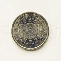 Vintage Portuguese 20 cent coin