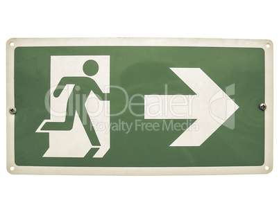 Vintage looking Fire exit sign