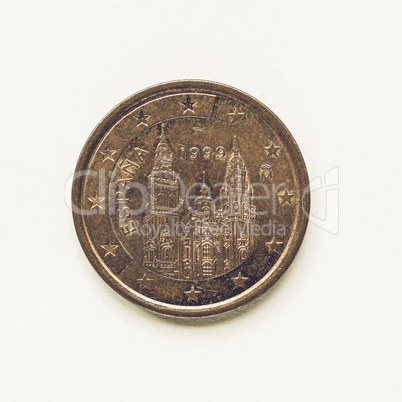 Vintage Spanish 5 cent coin
