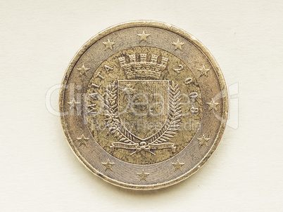 Vintage Maltese Euro coin