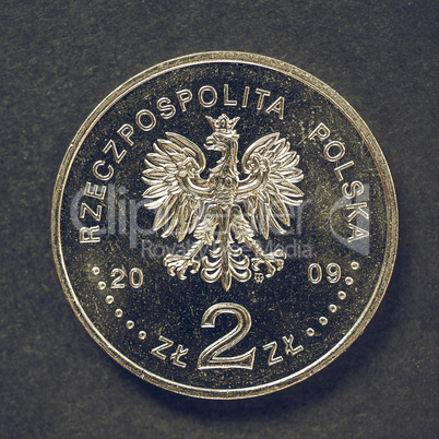 Vintage Polish 2 zloti coin