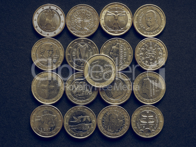 Vintage Euro coins of many countries