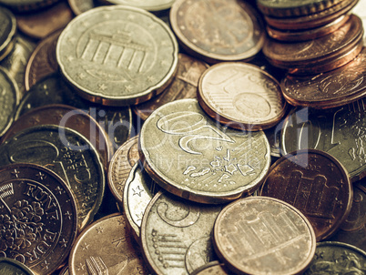 Vintage Euro coins background