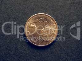 Vintage Five Cent Euro coin