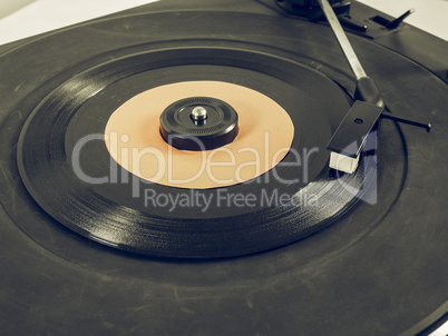 Vintage looking Vinyl record on turntable