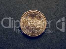 Vintage Five Cent Euro coin